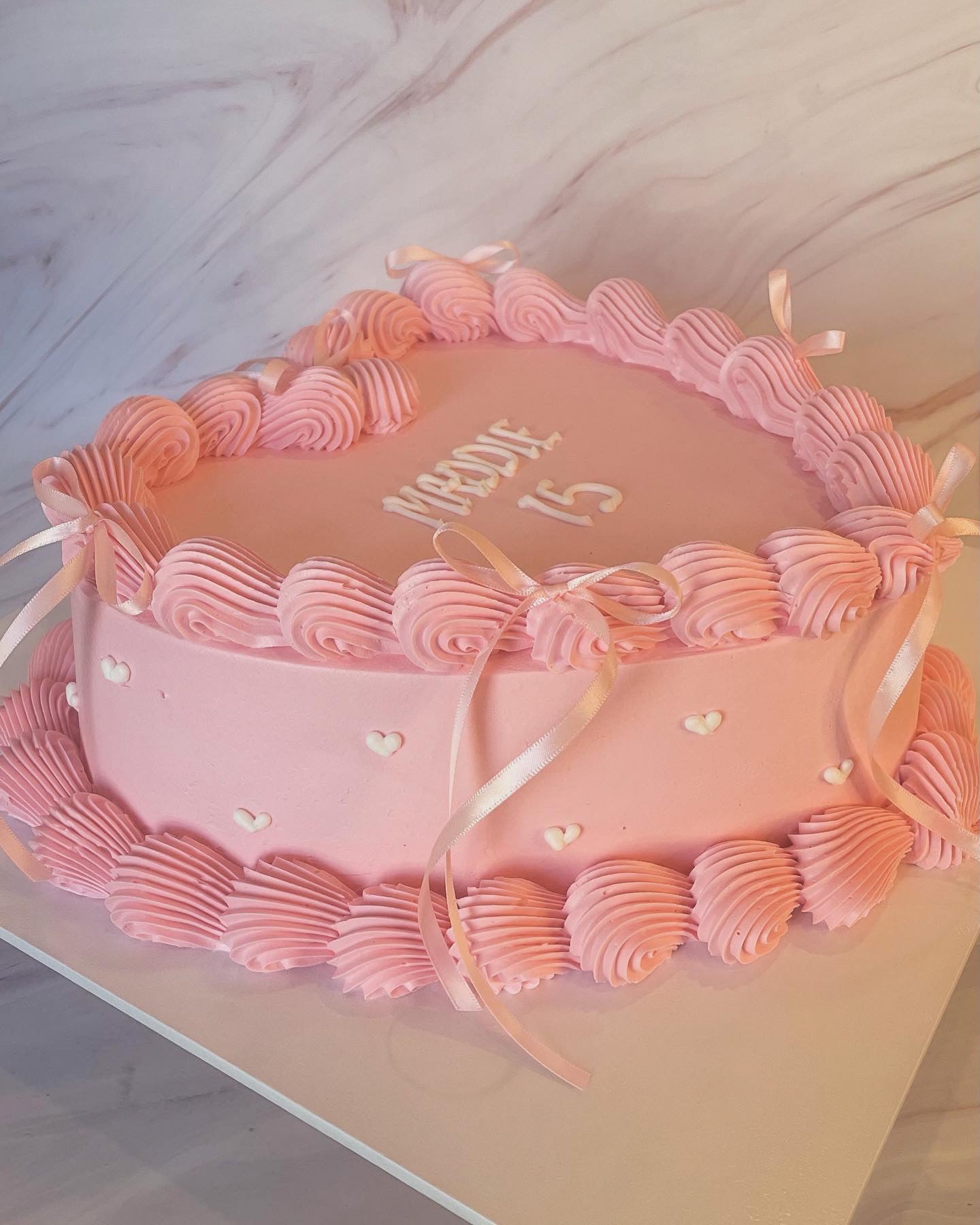 Flirty Flamingo Heart Cake - Flour Lane